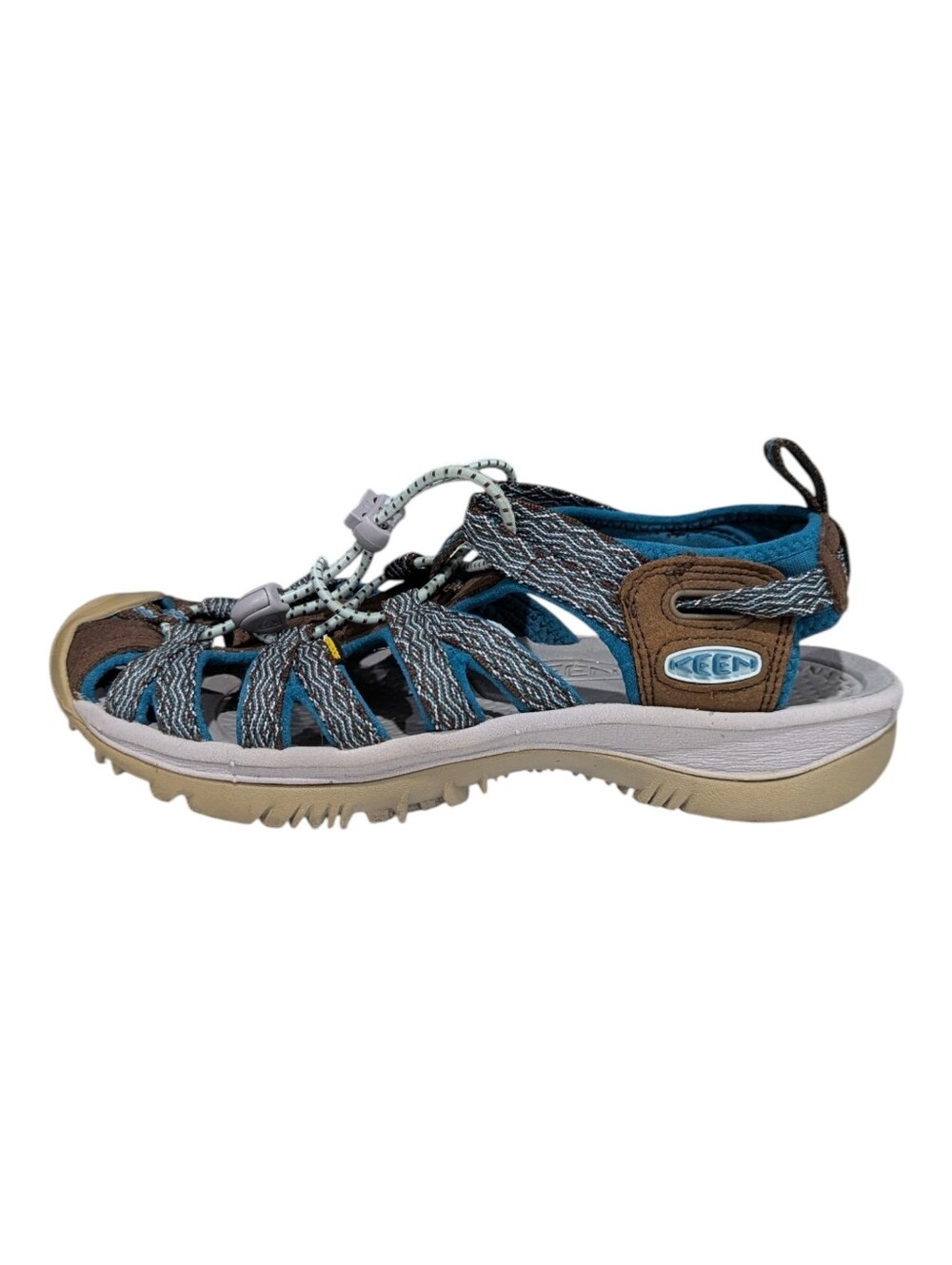 Keen Whisper Hiking Outdoors Sandal Brown Teal Blue Great Women Ladies Size 5 35